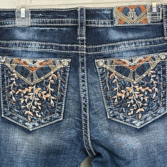 Miss Me Jeans Womens 28 Blue Denim Hailey Skinny Embroidered Back Pocket - Picture 4 of 8